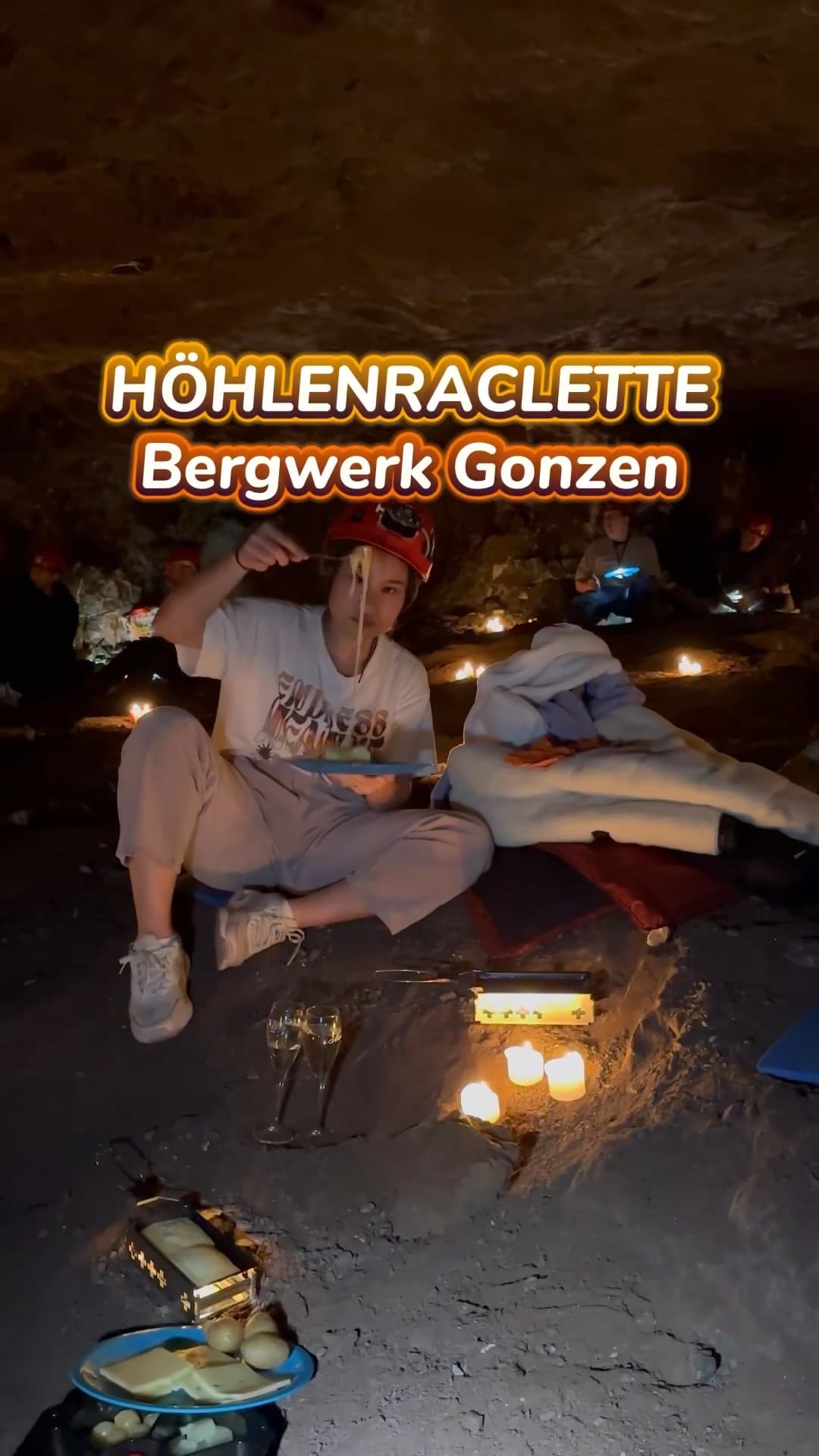 Höhlenraclette im Bergwerk Gonzen